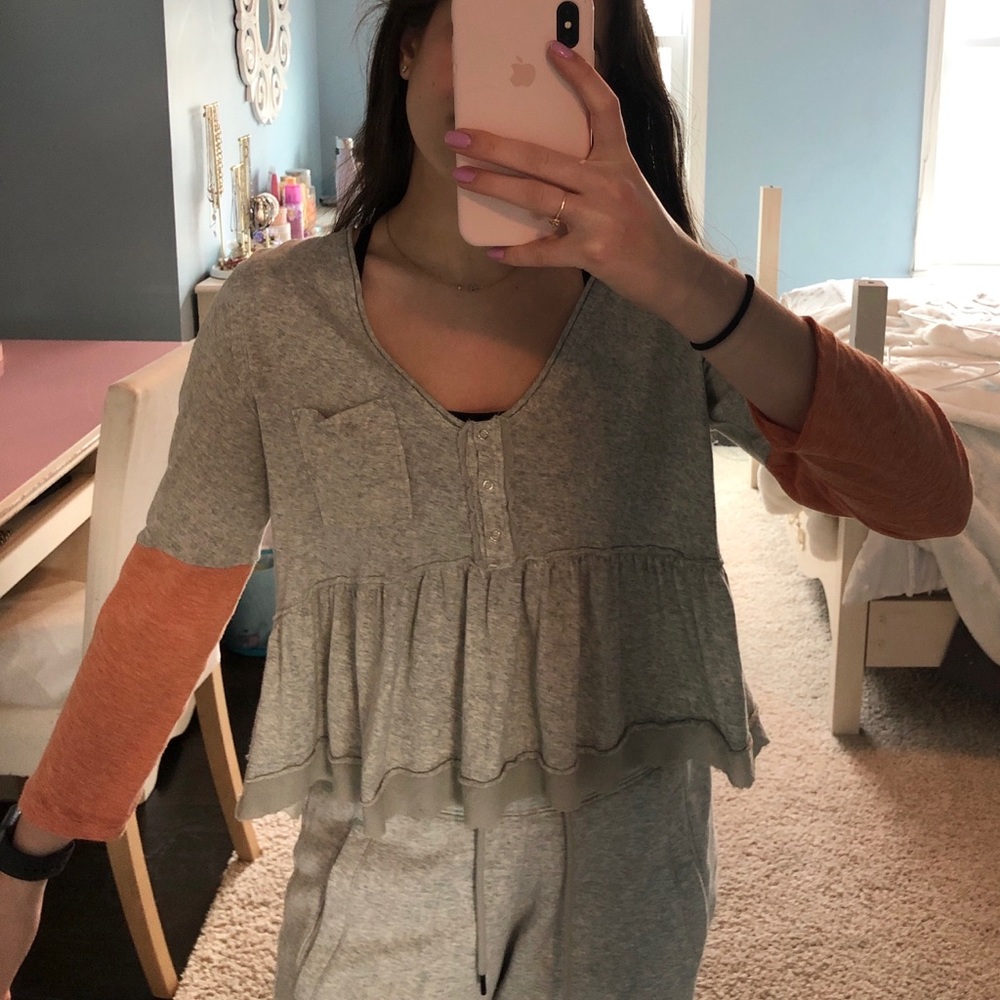 Free People 3/4 Sleeve Top